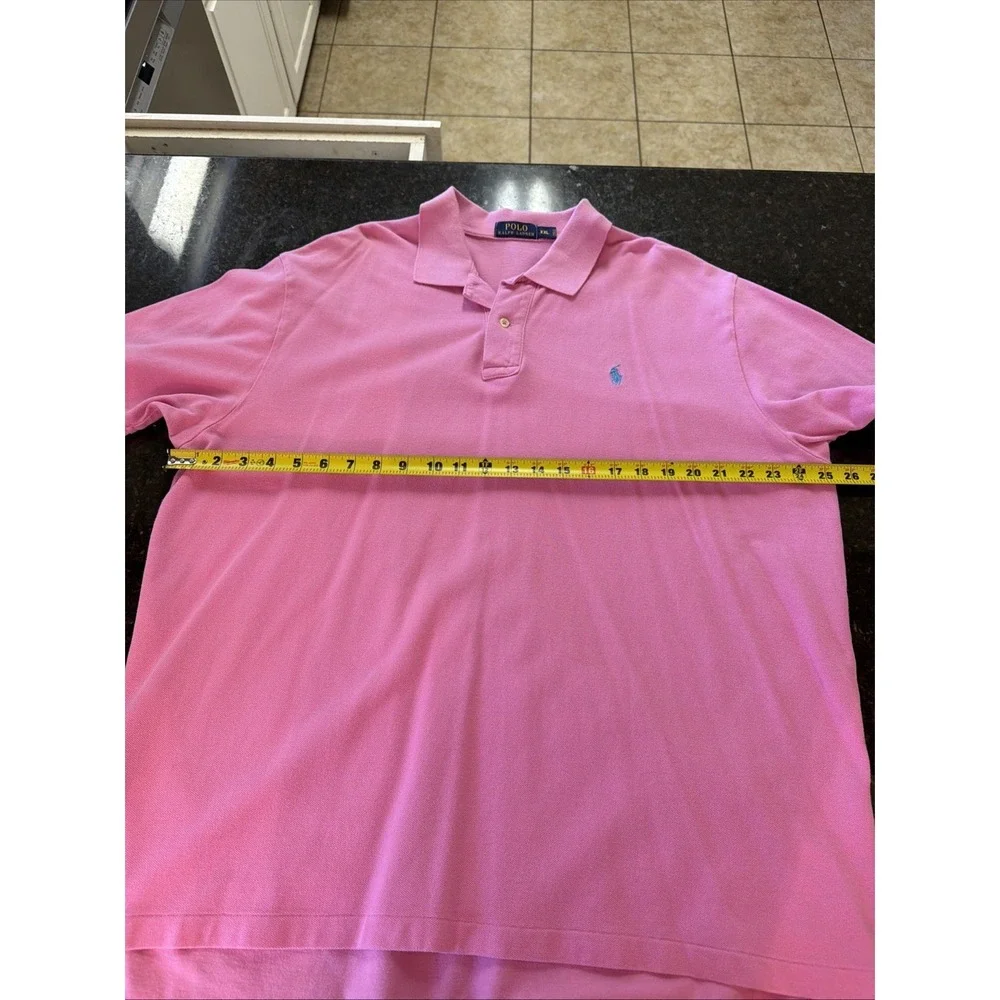 Vintage Y2K Men's Ralph Lauren Polo Shirt Sz XXL Pullover Pink w/blue Horse‎ 2XL